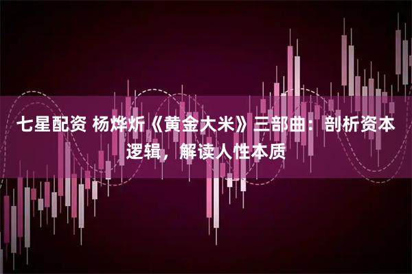 七星配资 杨烨炘《黄金大米》三部曲:剖析资本逻辑,解读人性本质