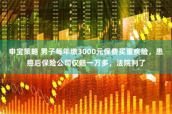 申宝策略 男子每年缴3000元保费买重疾险，患癌后保险公司仅赔一万多，法院判了